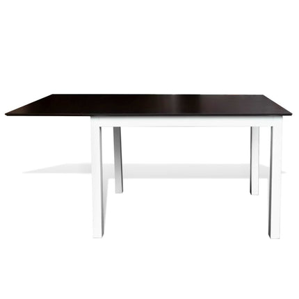 vidaXL Extending Dining Table Rubberwood Brown and White 150 cm
