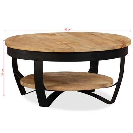 vidaXL Coffee Table 65 cm Solid Rough Mango Wood
