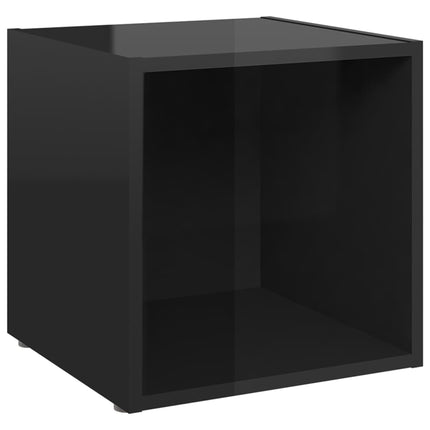 vidaXL TV Cabinet High Gloss Black 37x35x37 cm Chipboard