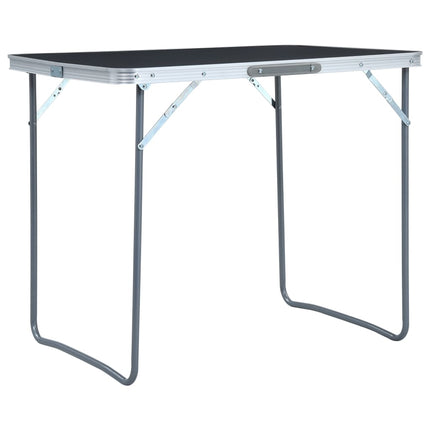 Foldable Camping Table with Metal Frame 80x60 cm Grey
