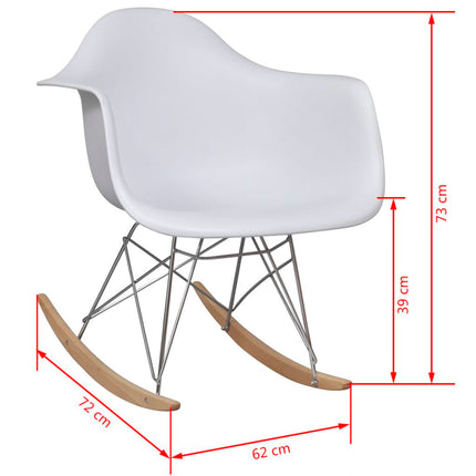 vidaXL Rocking Chair White Plastic