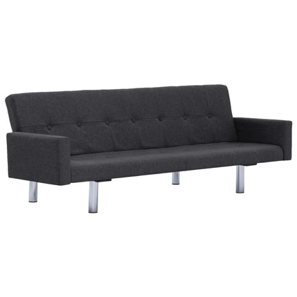 vidaXL Sofa Bed with Armrest Dark Grey Polyester