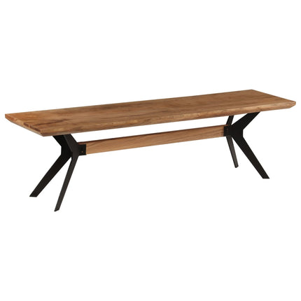 vidaXL Dining Bench Solid Acacia Wood and Steel 160x40x45 cm
