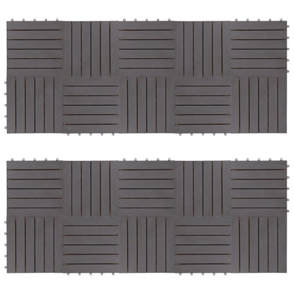 vidaXL Decking Tiles 20 pcs Grey Wash 30x30 cm Solid Acacia Wood