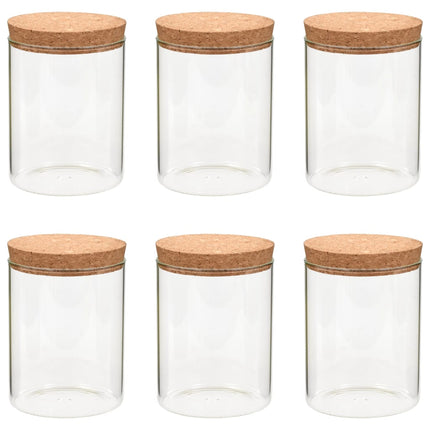 vidaXL Storage Glass Jars with Cork Lid 6 pcs 650 ml