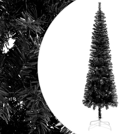 vidaXL Slim Christmas Tree with LEDs&Ball Set Black 120 cm