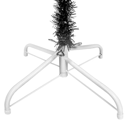 vidaXL Slim Christmas Tree with LEDs&Ball Set Black 120 cm