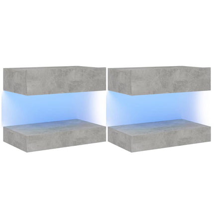 vidaXL Bedside Cabinets 2 pcs Concrete Grey 60x35 cm Chipboard