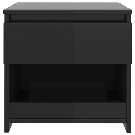 vidaXL Bedside Cabinets 2 pcs High Gloss Black 40x30x39 cm Chipboard