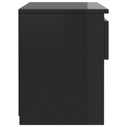 vidaXL Bedside Cabinets 2 pcs High Gloss Black 40x30x39 cm Chipboard