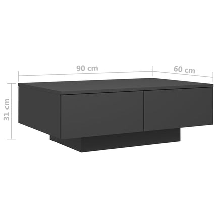 vidaXL Coffee Table Grey 90x60x31 cm Chipboard