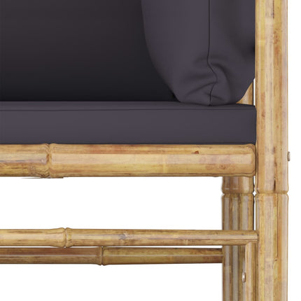 vidaXL 12 Piece Garden Lounge Set with Dark Grey Cushions Bamboo