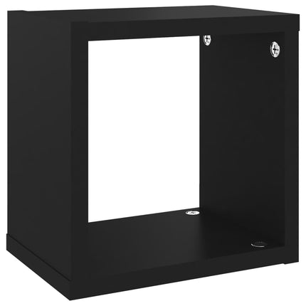 vidaXL Wall Cube Shelves 6 pcs Black 22x15x22 cm