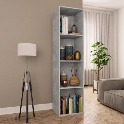 vidaXL Book Cabinet/TV Cabinet Concrete Grey 36x30x143 cm Chipboard