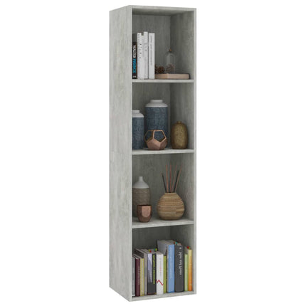 vidaXL Book Cabinet/TV Cabinet Concrete Grey 36x30x143 cm Chipboard