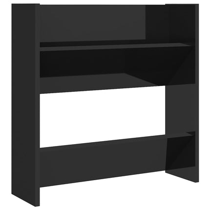 Wall Shoe Cabinets 2 pcs High Gloss Black 60x18x60 cm Engineered Wood