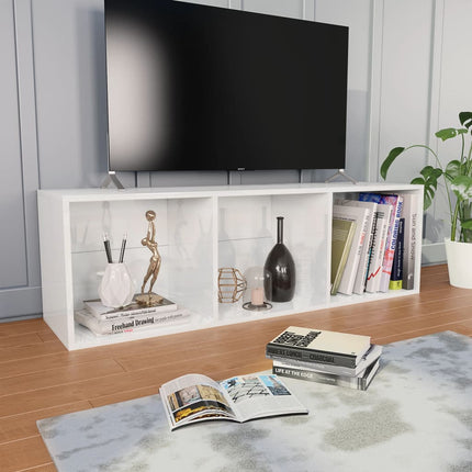 vidaXL Book Cabinet/TV Cabinet High Gloss White 36x30x114 cm Chipboard