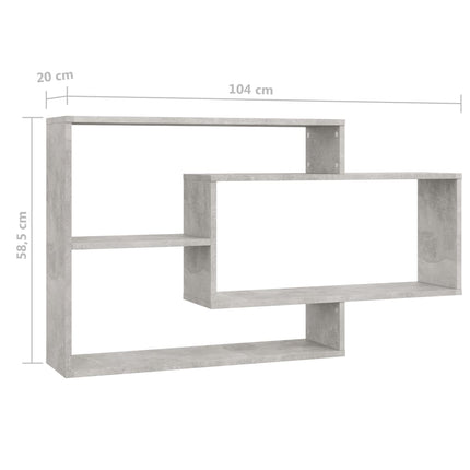 vidaXL Wall Shelves Concrete Grey 104x20x58.5 cm Chipboard