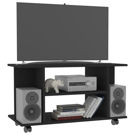 vidaXL TV Cabinet with Castors Black 80x40x40 cm Chipboard