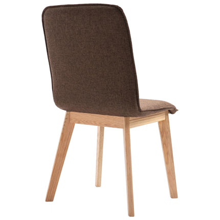 vidaXL Dining Chairs 4 pcs Brown Fabric
