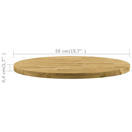 vidaXL Table Top Solid Oak Wood Round 44 mm 500 mm