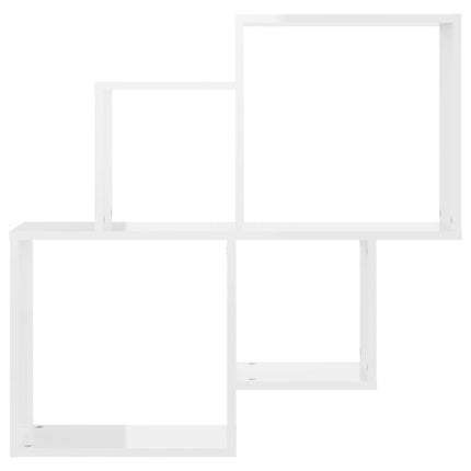 vidaXL Wall Cube Shelf High Gloss White 80x15x78.5 cm Chipboard