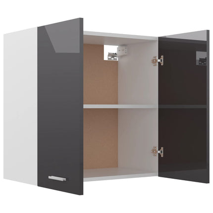 vidaXL Hanging Cabinet High Gloss Grey 60x31x60 cm Chipboard