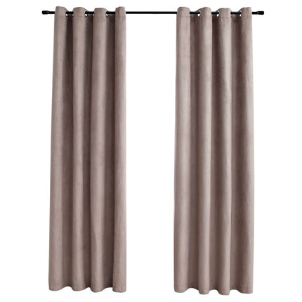 vidaXL Blackout Curtains with Metal Rings 2 pcs Taupe 140x225 cm