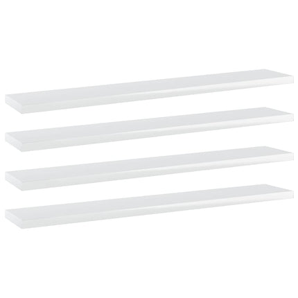vidaXL Bookshelf Boards 4 pcs High Gloss White 60x10x1.5 cm Chipboard