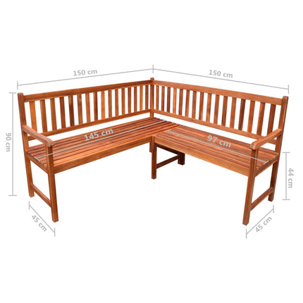 Garden Corner Bench with Cushions 150 cm Solid Acacia Wood
