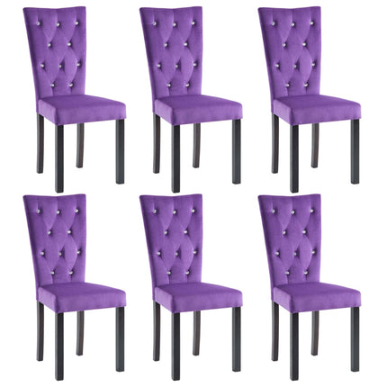 Dining Chairs 6 pcs Purple Velvet