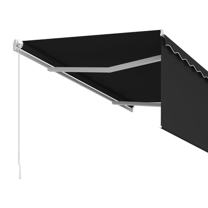 vidaXL Manual Retractable Awning with Blind 3.5x2.5m Anthracite