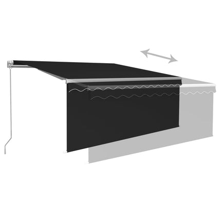vidaXL Manual Retractable Awning with Blind 3.5x2.5m Anthracite