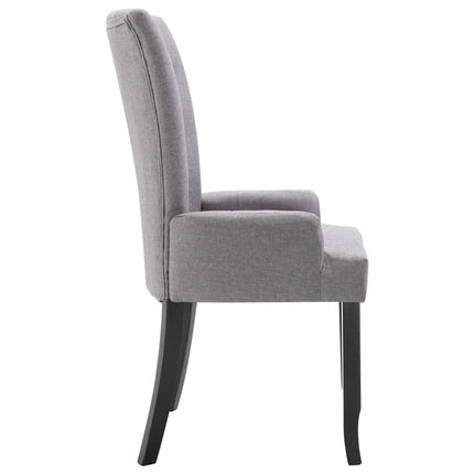 vidaXL Dining Chairs with Armrests 4 pcs Light Grey Fabric