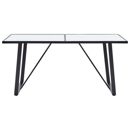 vidaXL Dining Table White 160x80x75 cm Tempered Glass