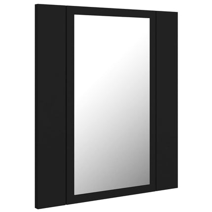 vidaXL LED Bathroom Mirror Cabinet Black 40x12x45 cm