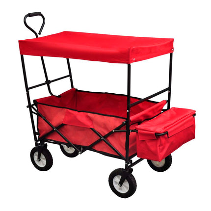 Foldable hand truck with roof