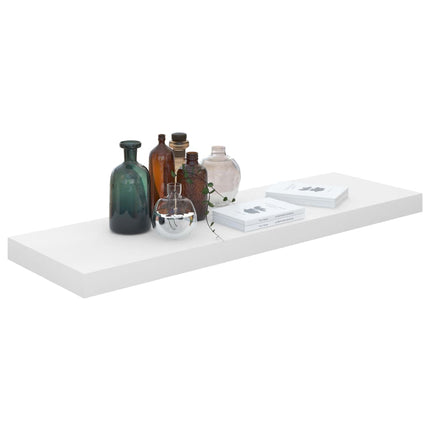 vidaXL Floating Wall Shelf High Gloss White 80x23.5x3.8 cm MDF