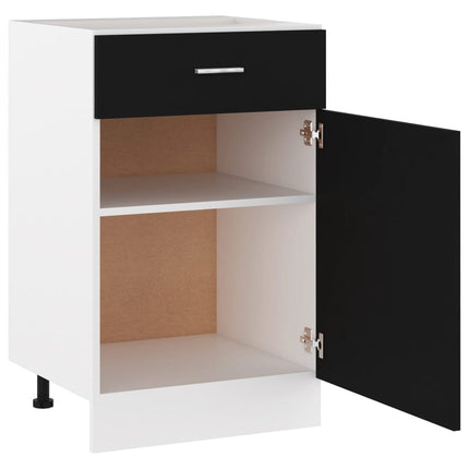 Drawer Bottom Cabinet Black 50x46x81.5 cm Engineered Wood
