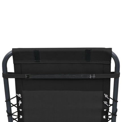 vidaXL Deck Chair Headrest Black 40x7.5x15 cm Textilene