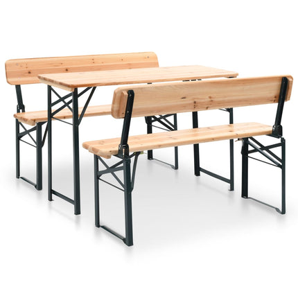 vidaXL Folding Beer Table with 2 Benches 118 cm Fir Wood