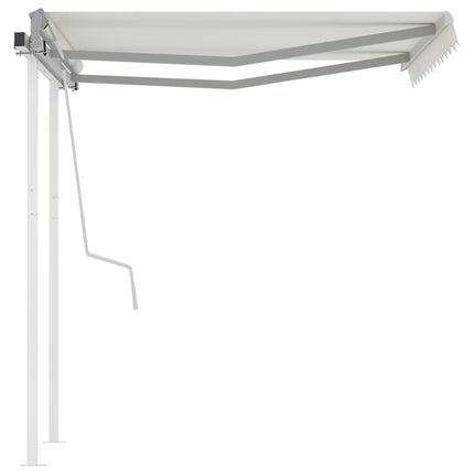 Manual Retractable Awning with Posts 3x2.5 m Cream