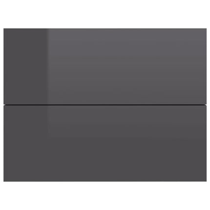 vidaXL Bedside Cabinet High Gloss Grey 40x30x30 cm Chipboard