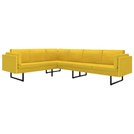vidaXL Corner Sofa Yellow Fabric