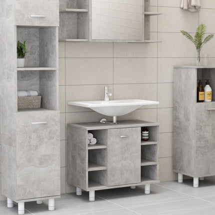 vidaXL Bathroom Cabinet Concrete Grey 60x32x53.5 cm Chipboard