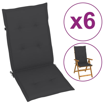 vidaXL Garden Chair Cushions 6 pcs Anthracite 120x50x3 cm