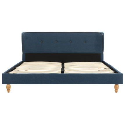 Bed Frame Blue Fabric 137x187 cm Double Size