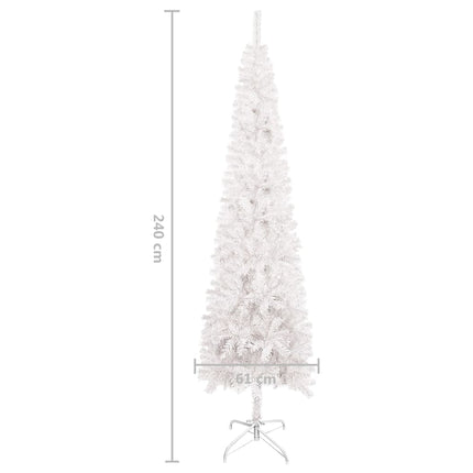 vidaXL Slim Christmas Tree White 240 cm