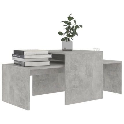 vidaXL Coffee Table Set Concrete Grey 100x48x40 cm Chipboard