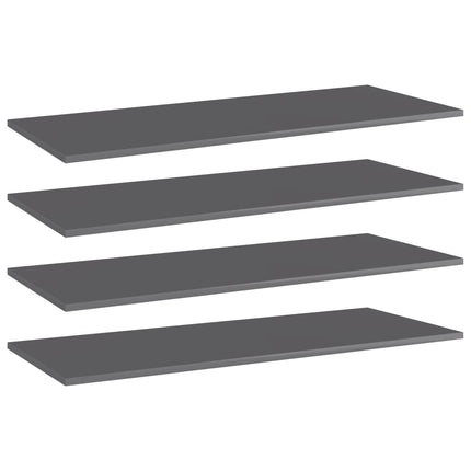 vidaXL Bookshelf Boards 4 pcs High Gloss Grey 100x40x1.5 cm Chipboard